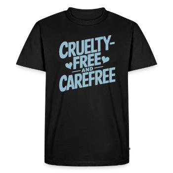 Végétarien végétalien sans cruauté et sans soucis - T-shirt Premium bio Homme - noir - Devant - Nico (187cm)