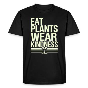 Eat Plants Lazy Friendliness Vegan - Men's Premium Organic T-Shirt - black - Front - Nico (187cm)