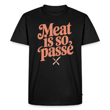La viande est tellement démodée, végétalienne, végétarienne - T-shirt Premium bio Homme - noir - Devant - Nico (187cm)