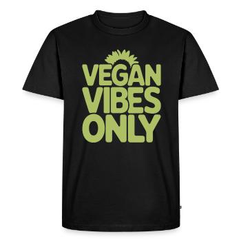 Vegan Vibes Only - Vegan Vegetarian Embassy - Men's Premium Organic T-Shirt - black - Front - Nico (187cm)