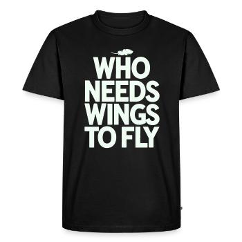 Qui a besoin d’ailes pour voler ? Végétalien et - T-shirt Premium bio Homme - noir - Devant - Nico (187cm)