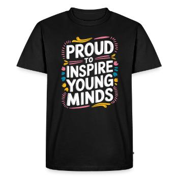 Proud to inspire young minds Teachers - Men's Premium Organic T-Shirt - black - Front - Nico (187cm)