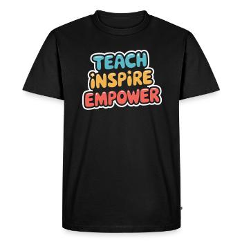 Inspirer et responsabiliser les enseignants : Enseigner Inspirer - T-shirt Premium bio Homme - noir - Devant - Nico (187cm)