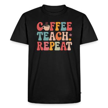 Enseignement du café Conception répétitive pour l’enseignant - T-shirt Premium bio Homme - noir - Devant - Nico (187cm)