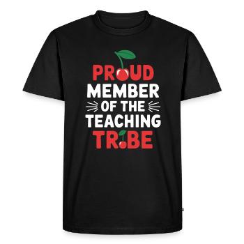 Proud member of the teacher tribe - Men's Premium Organic T-Shirt - black - Front - Nico (187cm)