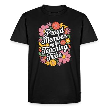Proud member of the teacher tribe - Men's Premium Organic T-Shirt - black - Front - Nico (187cm)