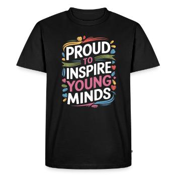 De jeunes esprits fiers pour inspirer les enseignants - T-shirt Premium bio Homme - noir - Devant - Nico (187cm)
