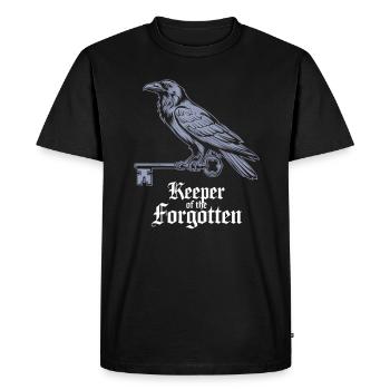 Gardien du corbeau oublié et des clés - T-shirt Premium bio Homme - noir - Devant - Nico (187cm)
