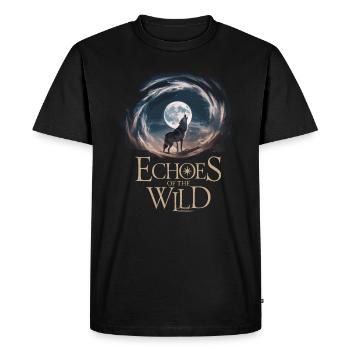 Échos Du Loup Sauvage Magie Nocturne Au Clair De Lune - T-shirt Premium bio Homme - noir - Devant - Nico (187cm)