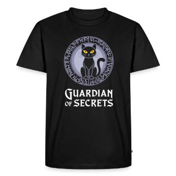 Guardian of Secrets Cat Mysticism - Men's Premium Organic T-Shirt - black - Front - Nico (187cm)