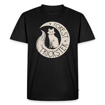 Forest Trickster Cottagecore Moon Fox Design - Men's Premium Organic T-Shirt - black - Front - Nico (187cm)