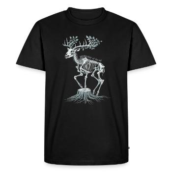 Protecteur Du Voile Squelette Cerf Illustration - T-shirt Premium bio Homme - noir - Devant - Nico (187cm)