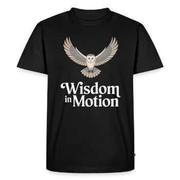 Wisdom In Motion Motif Hibou - T-shirt Premium bio Homme - noir - Devant - Nico (187cm)