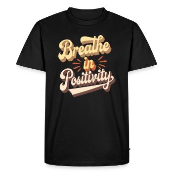 Positivity Inspiré Spiritualité Citation - T-shirt Premium bio Homme - noir - Devant - Nico (187cm)