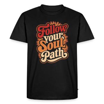 Suivez le chemin de votre âme Inspirant - T-shirt Premium bio Homme - noir - Devant - Nico (187cm)