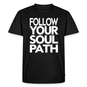 Follow Your Soul Path Inspirational - Men's Premium Organic T-Shirt - black - Front - Nico (187cm)
