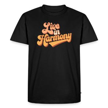 Vivre en harmonie inspire la spiritualité - T-shirt Premium bio Homme - noir - Devant - Nico (187cm)