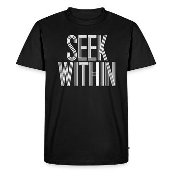 Inspirez votre spiritualité avec « Cherchez à l’intérieur » - T-shirt Premium bio Homme - noir - Devant - Nico (187cm)