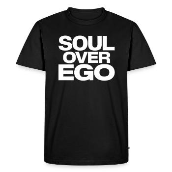 Citation de spiritualité L’âme sur l’ego - T-shirt Premium bio Homme - noir - Devant - Nico (187cm)