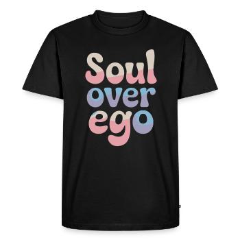 Citation sur la spiritualité de l’âme sur l’ego - T-shirt Premium bio Homme - noir - Devant - Nico (187cm)