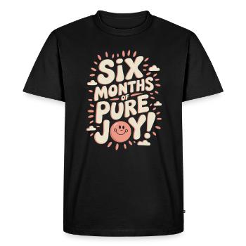 Six mois de pure joie pour un demi-anniversaire - T-shirt Premium bio Homme - noir - Devant - Nico (187cm)