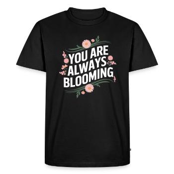 You're always blossoming - Men's Premium Organic T-Shirt - black - Front - Nico (187cm)