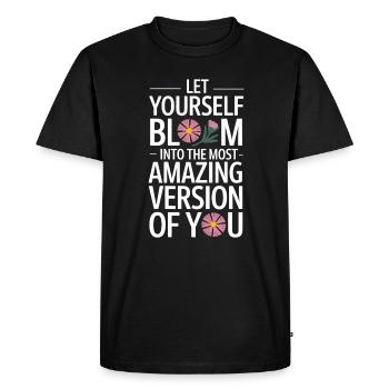 Let yourself blossom into the best version of your - Men's Premium Organic T-Shirt - black - Front - Nico (187cm)