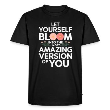 Let yourself blossom into the best version - Men's Premium Organic T-Shirt - black - Front - Nico (187cm)