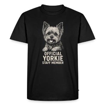 Membre officiel de l’équipe Yorkie : Propriétaire Yorkie - T-shirt Premium bio Homme - noir - Devant - Nico (187cm)