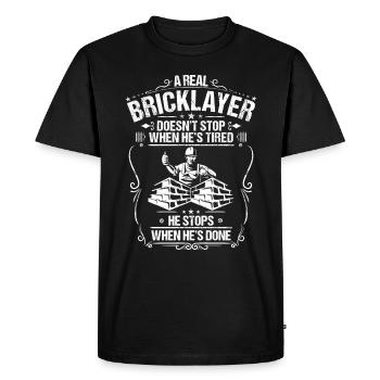 Maurer Bricklayer Mason - Men's Premium Organic T-Shirt - black - Front - Nico (187cm)