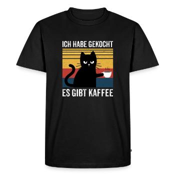 Ich habe gekocht es gibt Kaffee Kater - Männer Premium Bio T-Shirt - Schwarz - Vorne - Nico (187cm)