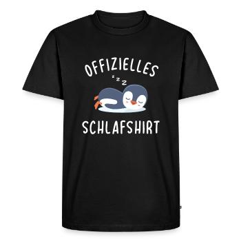 Official Sleeping Shirt Penguin - Men's Premium Organic T-Shirt - black - Front - Nico (187cm)