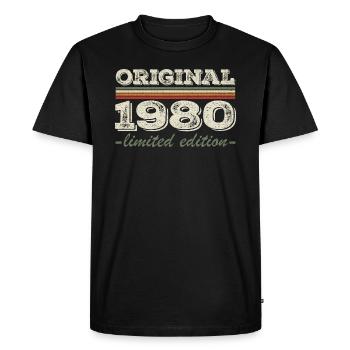 Légende depuis 1980 Né en 1980 Anniversaire 1980 - T-shirt Premium bio Homme - noir - Devant - Nico (187cm)