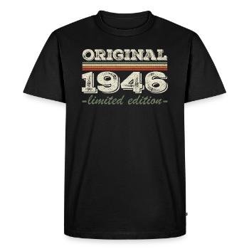 Legend since 1946 Born 1946 Birthday 1946 - Men's Premium Organic T-Shirt - black - Front - Nico (187cm)