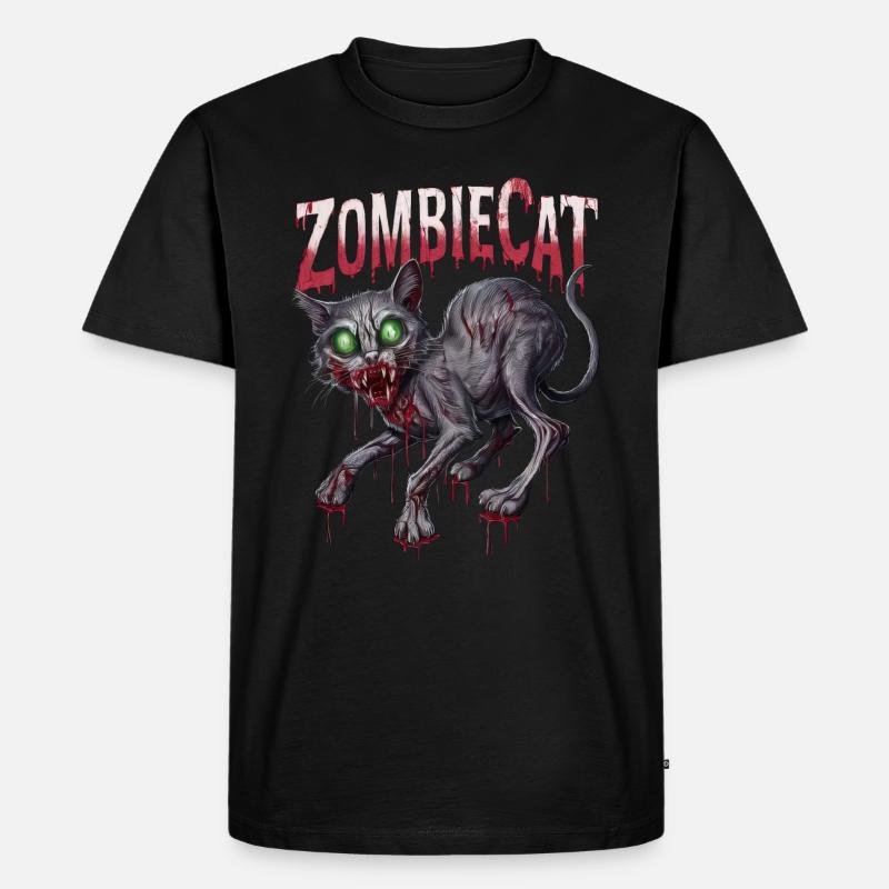 Zombiecat - Männer Premium Bio T-Shirt - Schwarz
