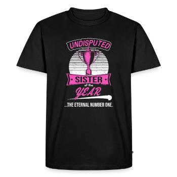 Trophée de la sœur de l’année pour - T-shirt Premium bio Homme - noir - Devant - Nico (187cm)