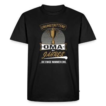 Coupe trophée de grand-mère de l’année - T-shirt Premium bio Homme - noir - Devant - Nico (187cm)