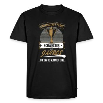 Trophée de la sœur de l’année pour Sis - T-shirt Premium bio Homme - noir - Devant - Nico (187cm)