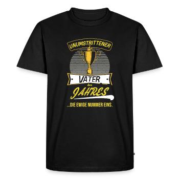 Trophée Trophée du Père de l’Année Fête des Pères - T-shirt Premium bio Homme - noir - Devant - Nico (187cm)
