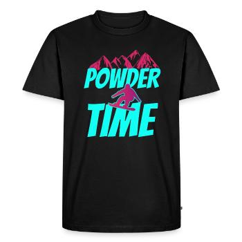 Snowboard dans la poudreuse - T-shirt Premium bio Homme - noir - Devant - Nico (187cm)