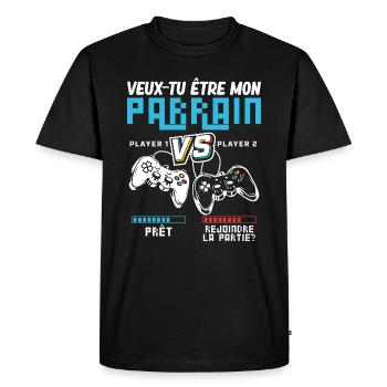 Do you want to be My Godfather Gamer Godfather Geek - Men's Premium Organic T-Shirt - black - Front - Nico (187cm)