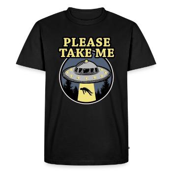 PLEASE TAKE ME - Men's Premium Organic T-Shirt - black - Front - Nico (187cm)