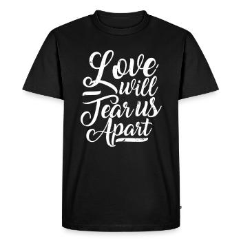 L'amour veut nous déchirer, la typographie - T-shirt Premium bio Homme - noir - Devant - Nico (187cm)