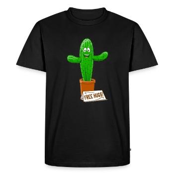 Hugs gratuit Cactus - T-shirt Premium bio Homme - noir - Devant - Nico (187cm)