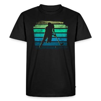 Floorball - T-shirt Premium bio Homme - noir - Devant - Nico (187cm)