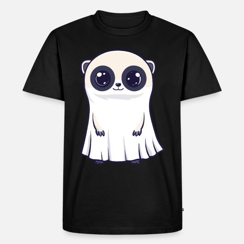 Erdmännchen Halloween Comic Geist - Männer Premium Bio T-Shirt - Schwarz