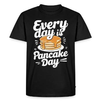 Crêpes Petit-déjeuner Nourriture Crêpe - T-shirt Premium bio Homme - noir - Devant - Nico (187cm)