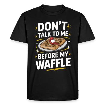 Gaufres Bonbons pour le petit-déjeuner - T-shirt Premium bio Homme - noir - Devant - Nico (187cm)