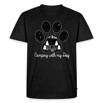 Camping With My Dog - Men's Premium Organic T-Shirt - black - Front - Nico (187cm)