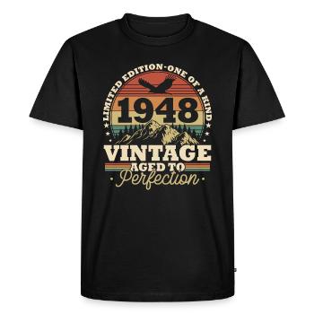 Né en 1948 Vintage Birth Retro - T-shirt Premium bio Homme - noir - Devant - Nico (187cm)
